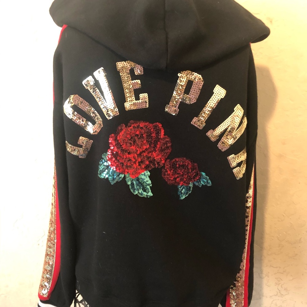 Victoria secret hoodie bling rose